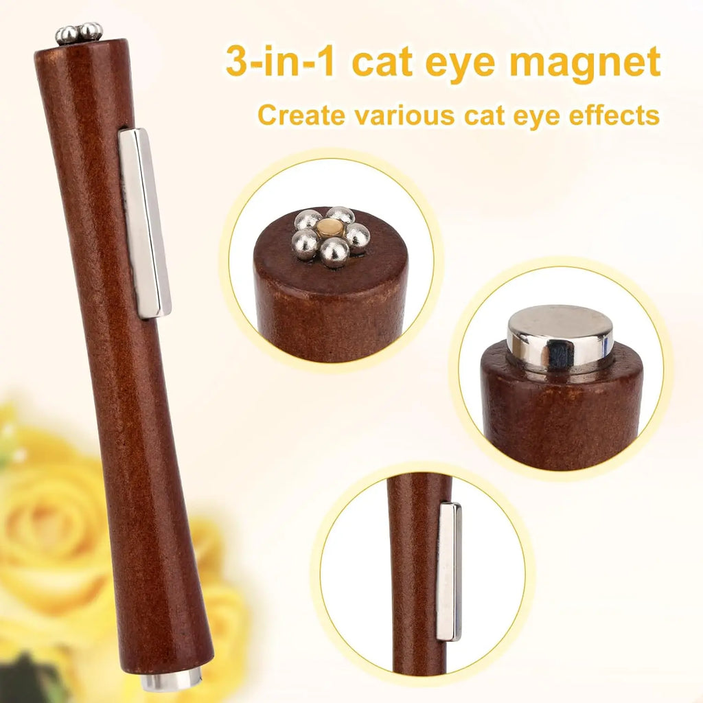 3-in-1 Magnetic Cat Eye Pickup Tool with Wooden Handle | Nixie Magnetic Pickup Tool Nixie
