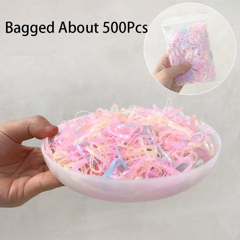 500pc Colorful Elastic Hair Bands Ponytail Holders for Women Elastic Hair Bands Nixie 2