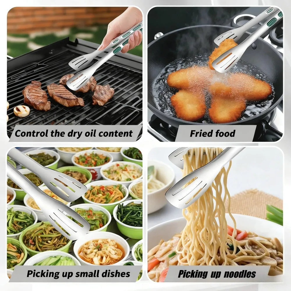 Stainless Steel Cooking Tongs with Heat-Resistant Handle Kitchen Cooking Tongs Nixie