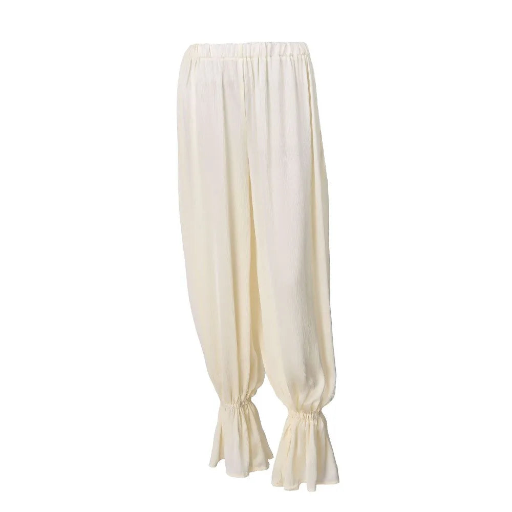 Women's Bubble Pleated Balloon Pants – Elastic High Waist Wide Leg Wide Leg Pants Nixie