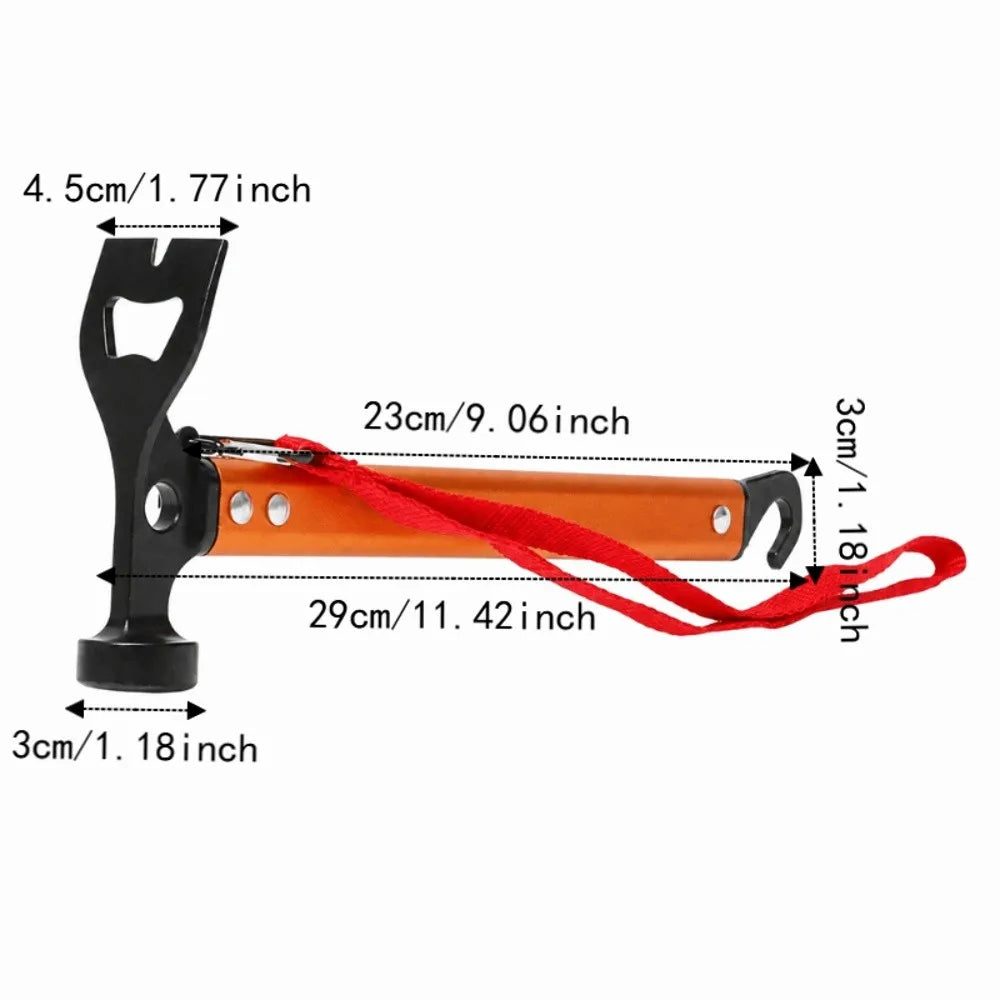 3-in-1 Camping Hammer – Aluminum Tent Stake Mallet Camping Hammer Nixie