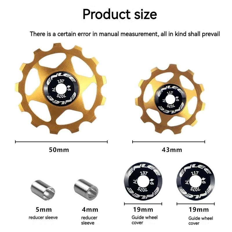 ENLEE 11T 13T CNC Bike Derailleur Jockey Wheel Bearing Pulley Derailleur Jockey Wheel Nixie