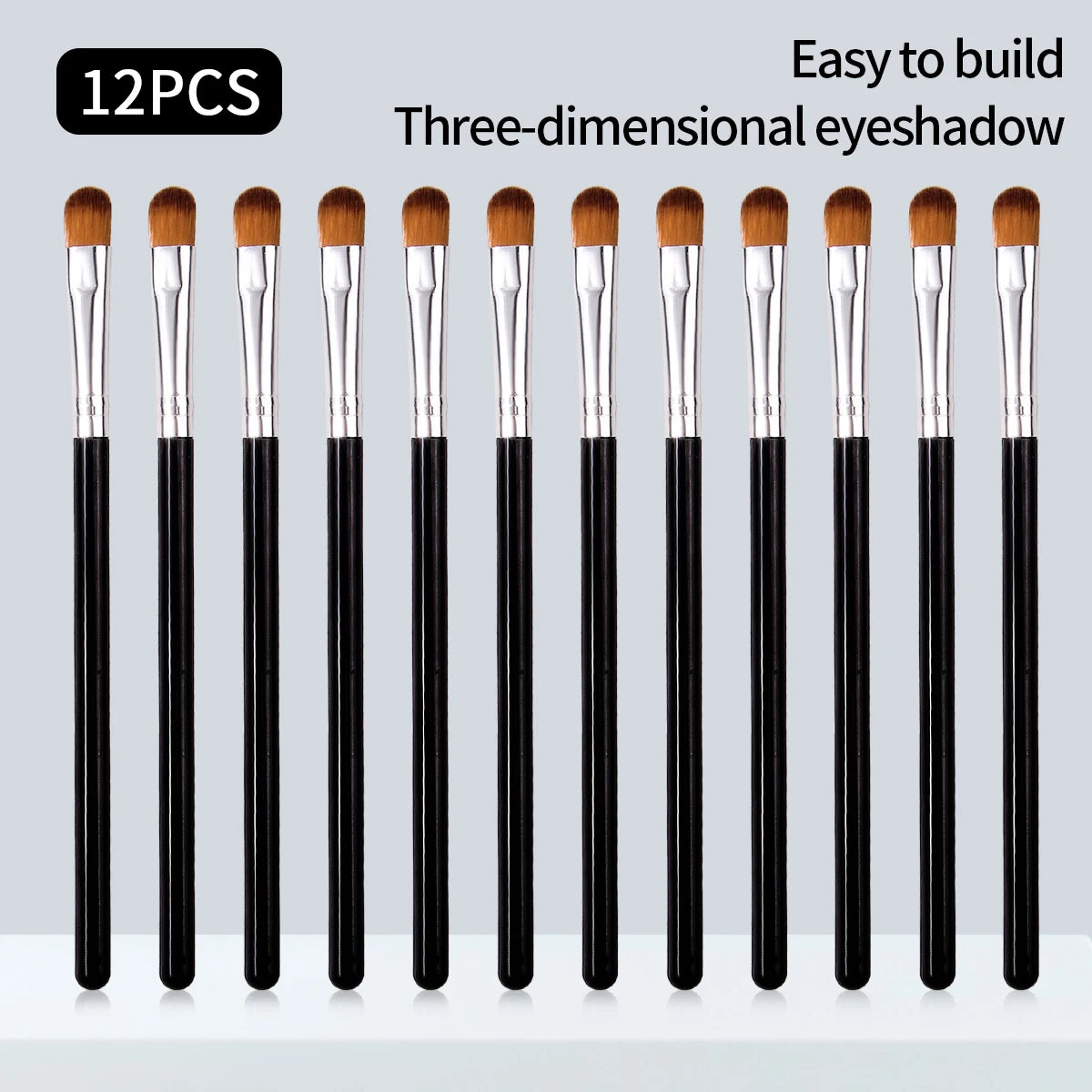 12Pcs Pink Eyeshadow & Concealer Brushes – Soft Synthetic Set Makeup Brush Set Nixie black