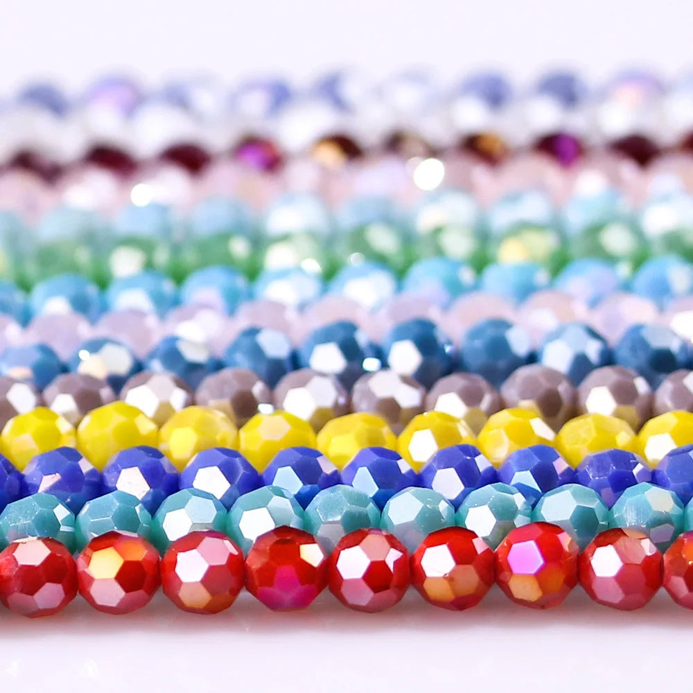 150Pcs 3mm Faceted Crystal Glass Spacer Beads for Jewelry Making Crystal Spacer Beads Nixie