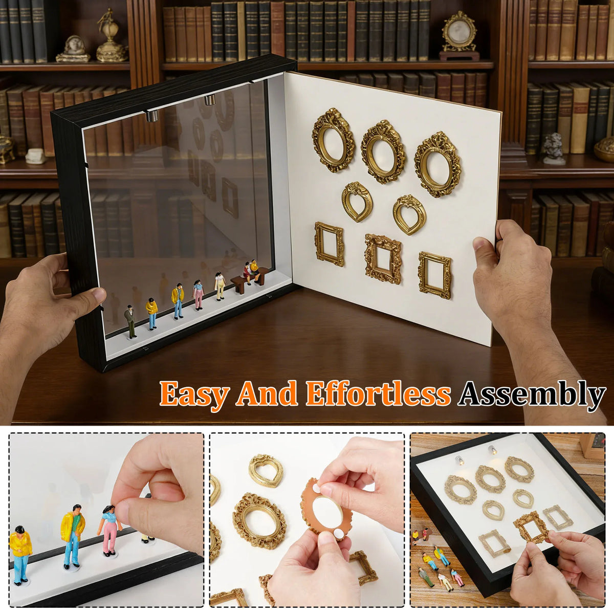 DIY Mini Museum Shadow Box Kit with Gold Frames | Nixie