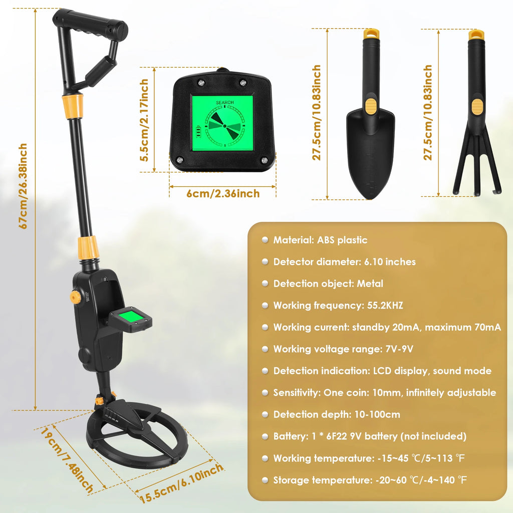 Kids Lightweight Metal Detector – LCD & Waterproof Search Coil Kids Metal Detector Nixie 1PC Style 2