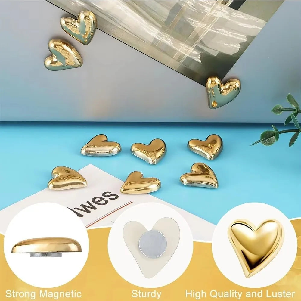 Heart-Shaped Fridge Magnets Retro Resin Décor Set of 10 Decorative Fridge Magnets Nixie