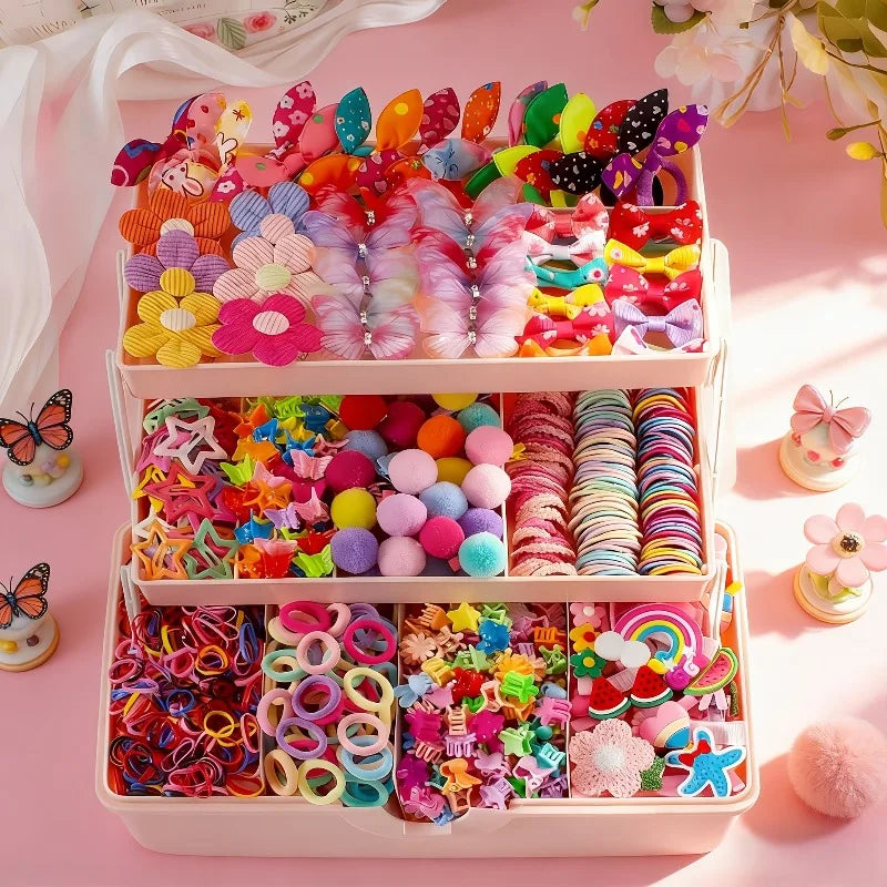 576pcs Girls Hair Accessories – Butterfly Clips & Elastic Bands Hair Accessories Set Nixie