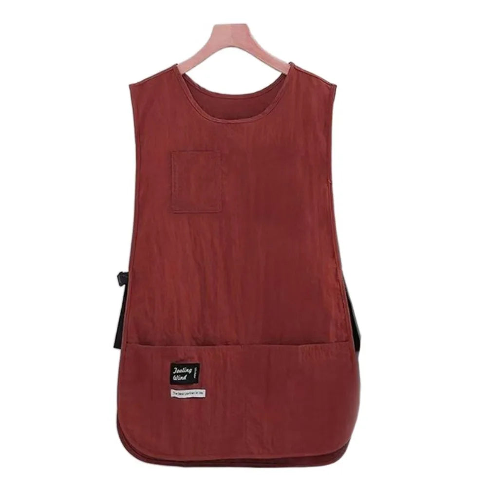 Waterproof Stain-Resistant Nylon Kitchen Apron | Multipurpose Kitchen Apron Nixie Wine Red Lengthened