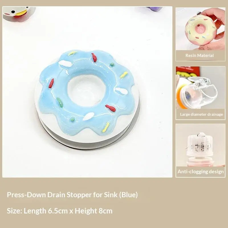 Ceramic Donut Sink Drain Stopper – Anti-Clog Bathroom Decor Sink Drain Stopper Nixie A2
