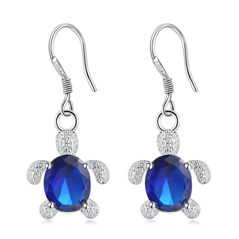 Sea Turtle Necklace & Earrings Set – Zircon Stone Jewelry Jewelry Set Nixie