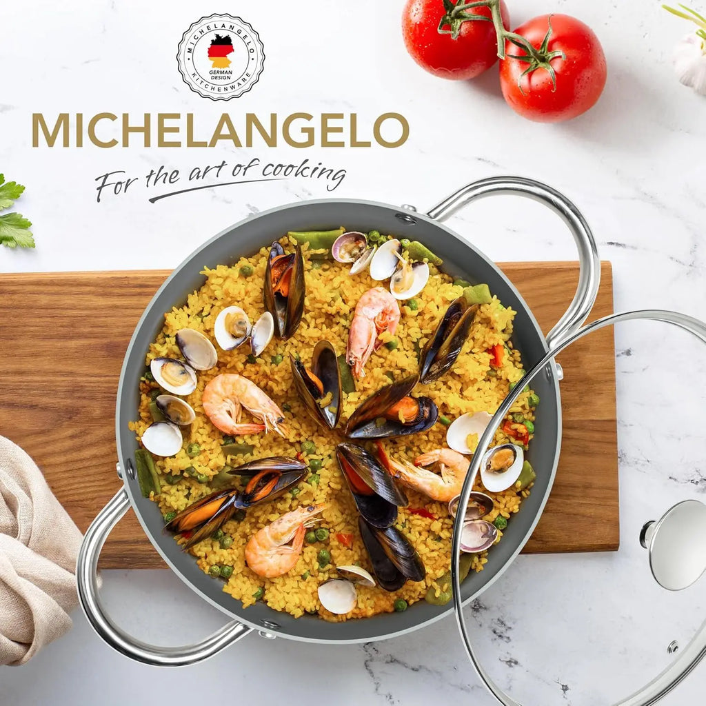 MICHELANGELO 6QT Ceramic Nonstick Stock Pot with Lid | Induction Ceramic Stock Pot Nixie