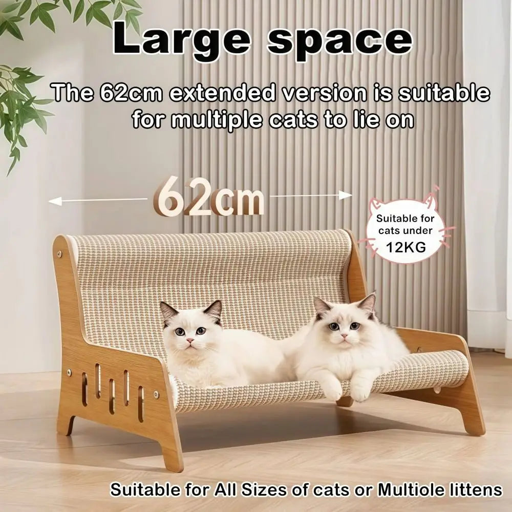 3-in-1 Cat Play Chair | Jute Scratcher, Bed & Wooden Sofa Cat Scratcher Bed Nixie