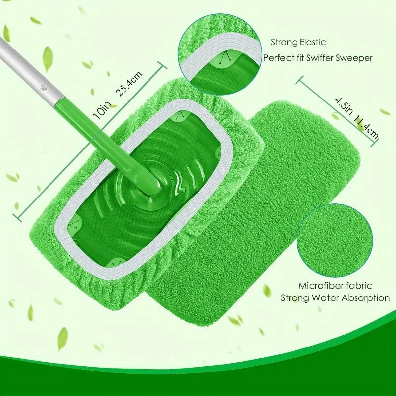 4-Pack Reusable Microfiber Mop Pads – High Absorption Floor Pads