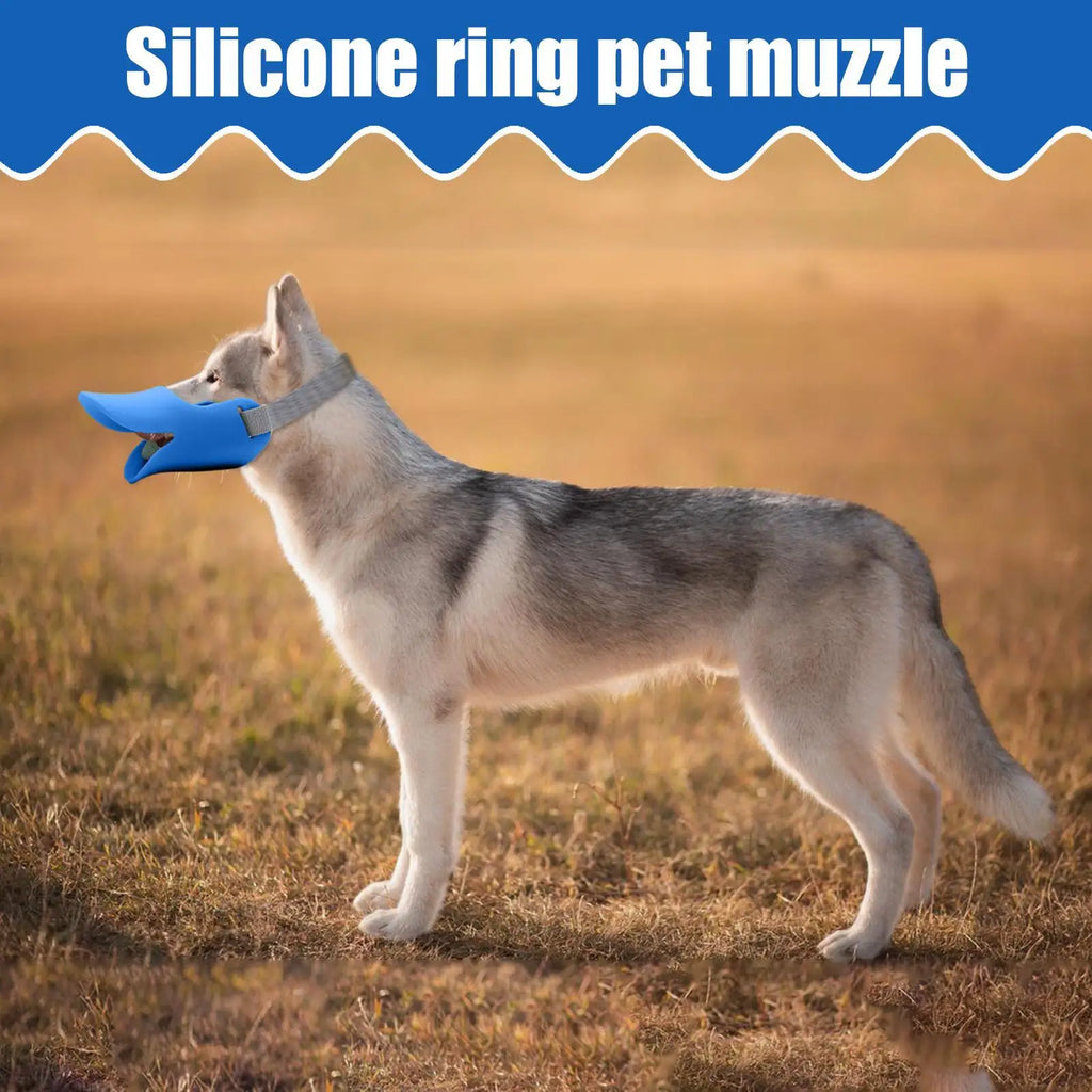 Cute Duck Silicone Dog Muzzle – Breathable & Adjustable Dog Muzzle Nixie