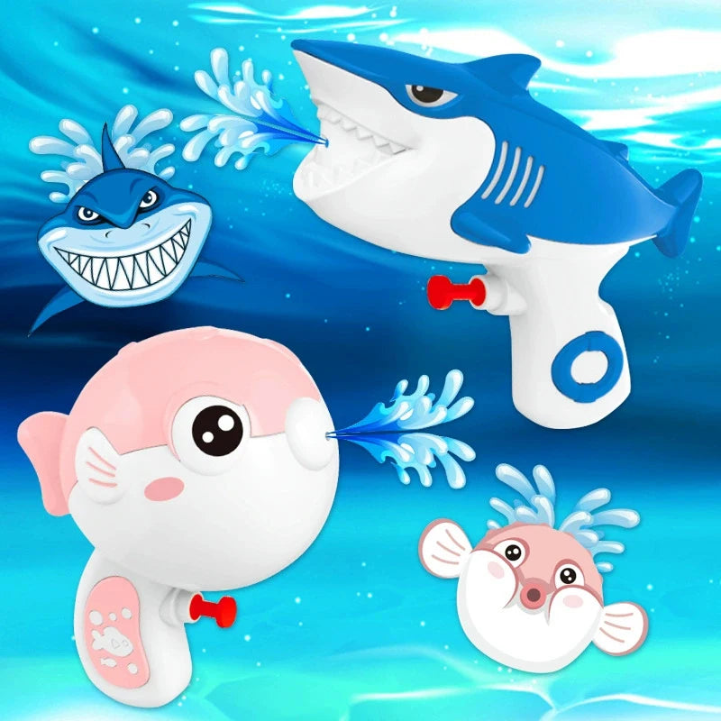 Kids Cartoon Squirt Water Toy – Puffer Fish & Shark Beach Fun Kids Water Squirt Toy Nixie