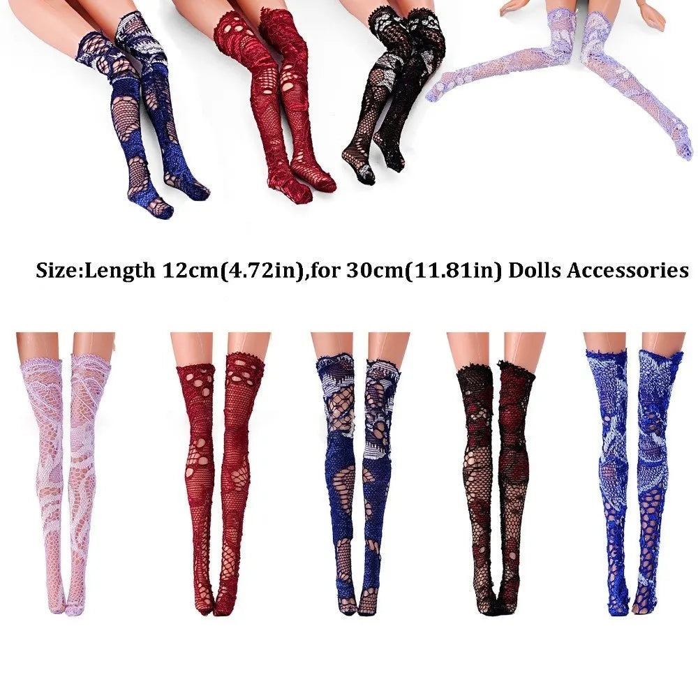 Handmade Lace Stockings for 1/6 Scale Dolls – 10 Styles Doll Accessories Nixie