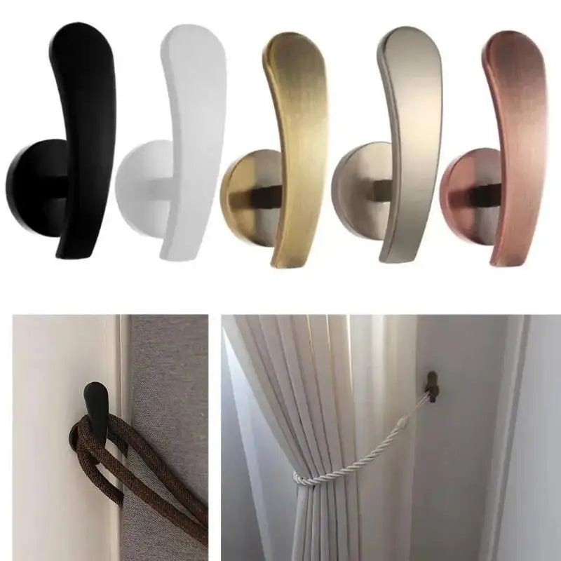 2Pcs Retro Metal Curtain Tieback Hooks | Wall Mounted Holdbacks Curtain Tieback Hooks Nixie