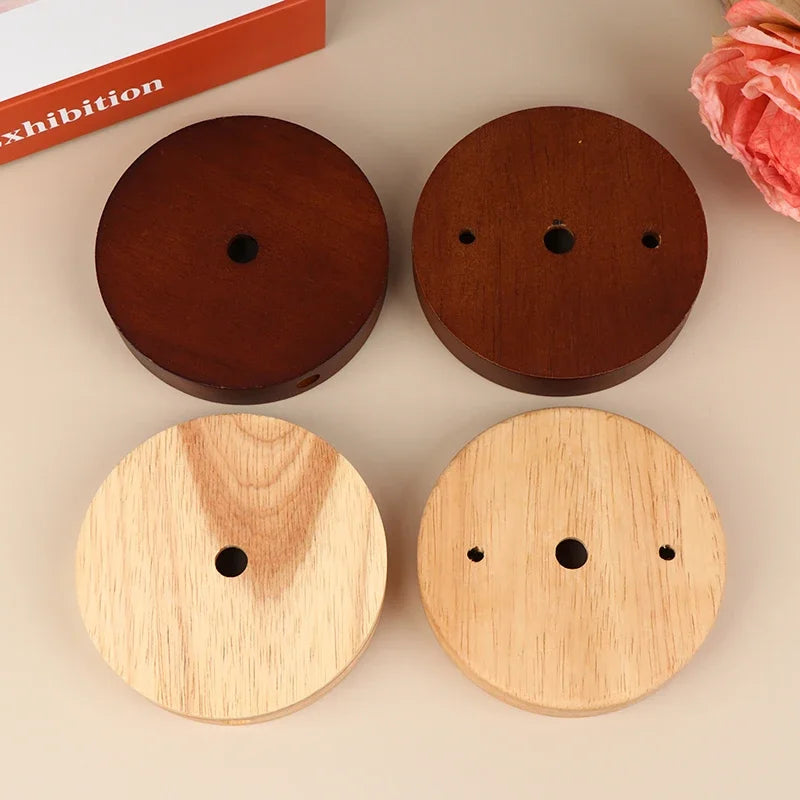 Wood Ceiling Plate Lamp Base 10/12cm – DIY Chandelier Holder Ceiling Lamp Base Nixie