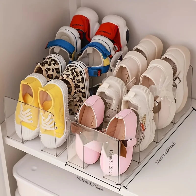 4-Panel Kids Shoe Rack – Wardrobe Partition Storage Organizer