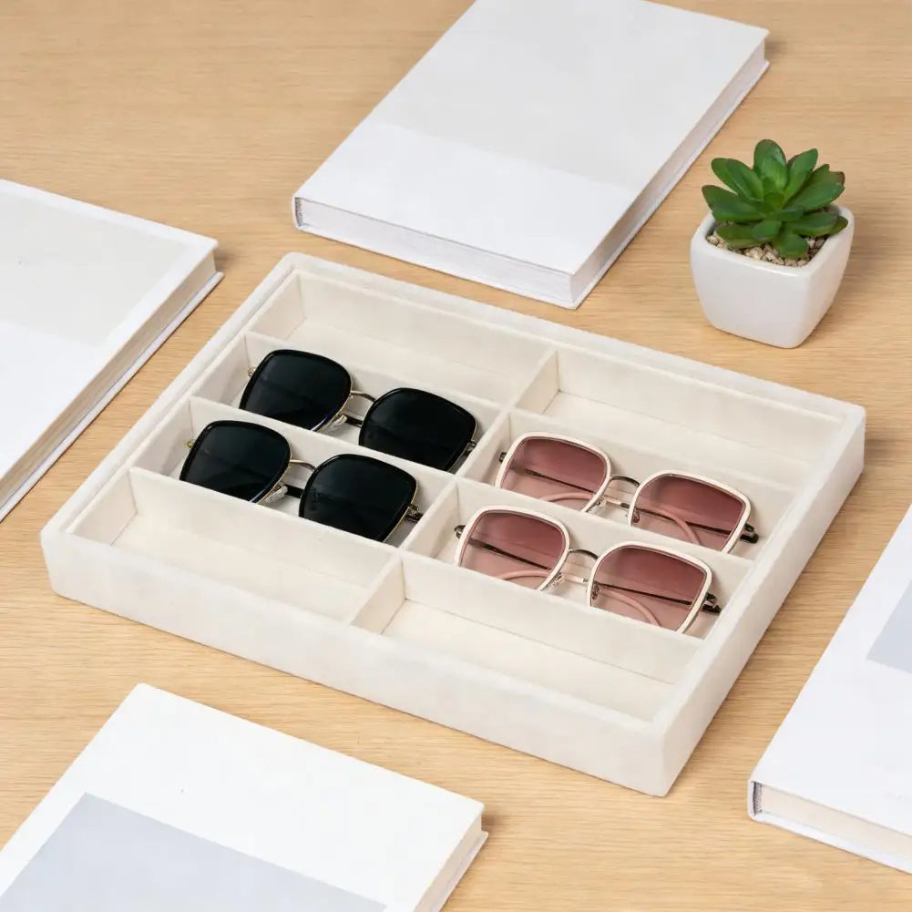 8-Grid Velvet Sunglasses & Jewelry Organizer Storage Tray Glasses Organizer Tray Nixie