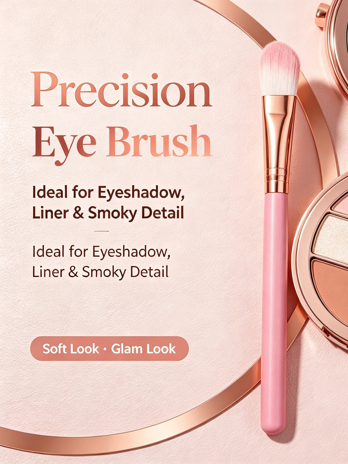 3-Piece Pink Travel Makeup Brush Set – Blush & Eye Brushes Makeup Brush Set Nixie