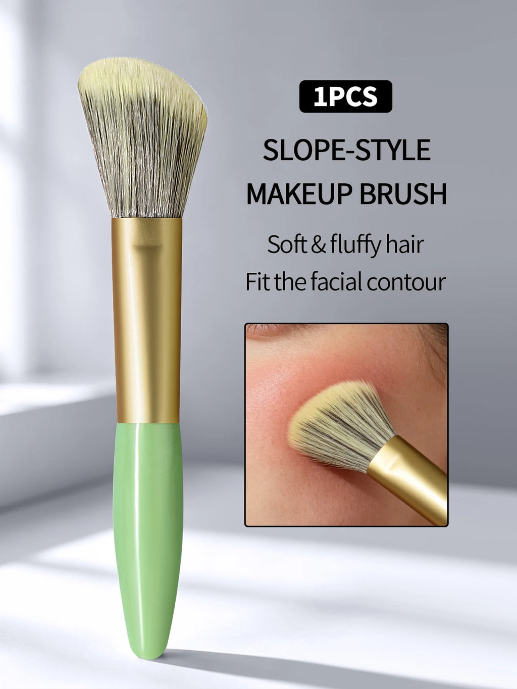 Angled Blush Brush – Soft Wool Fiber for Contour & Bronzer Makeup Brush Nixie