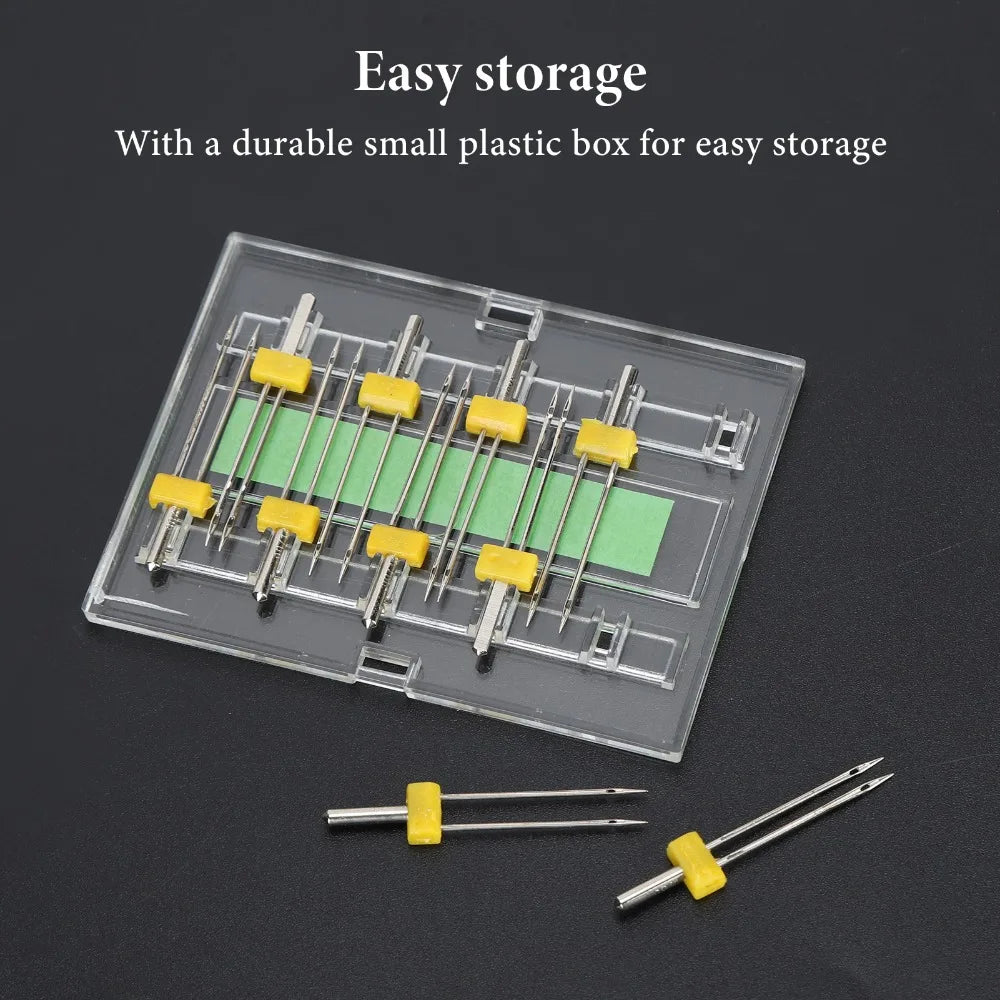 10Pcs Universal Twin Needles for Sewing Machines – High Carbon Sewing Machine Needles Nixie
