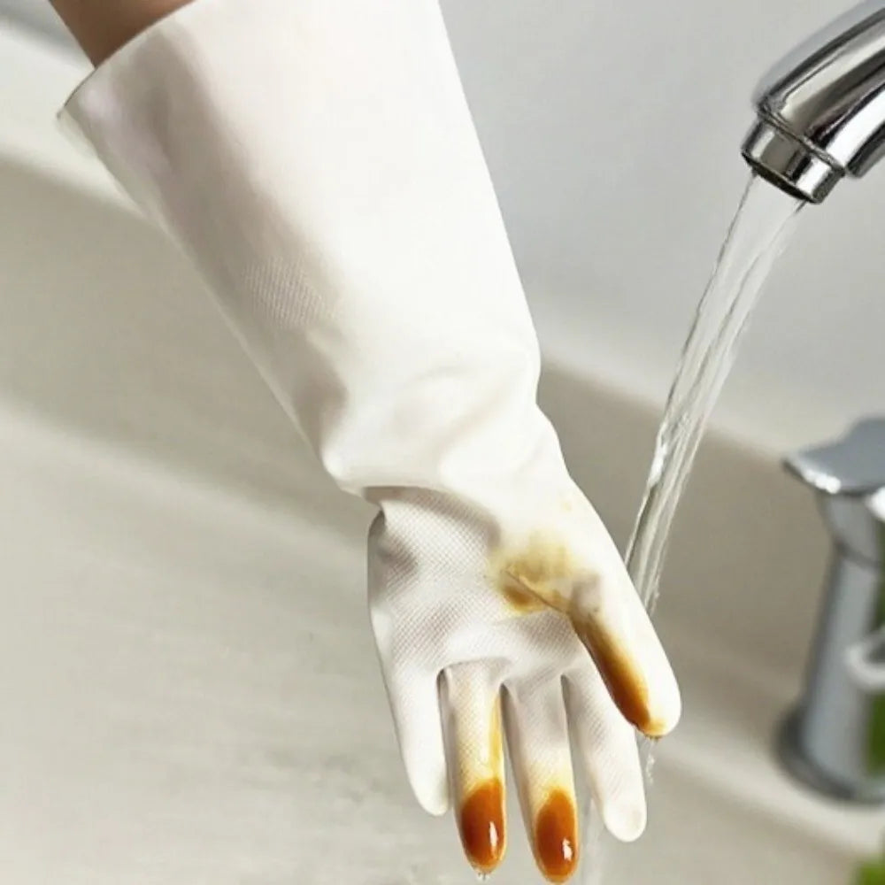 Thickened Latex Kitchen Cleaning Gloves – Waterproof Dishwashing