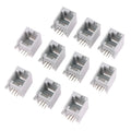 10PCS RJ11 PCB Socket 4P4C 6P6C 6P4C Curved Pin Female Jack Connector PCB Telephone Connector Nixie 623PCB -6P6C