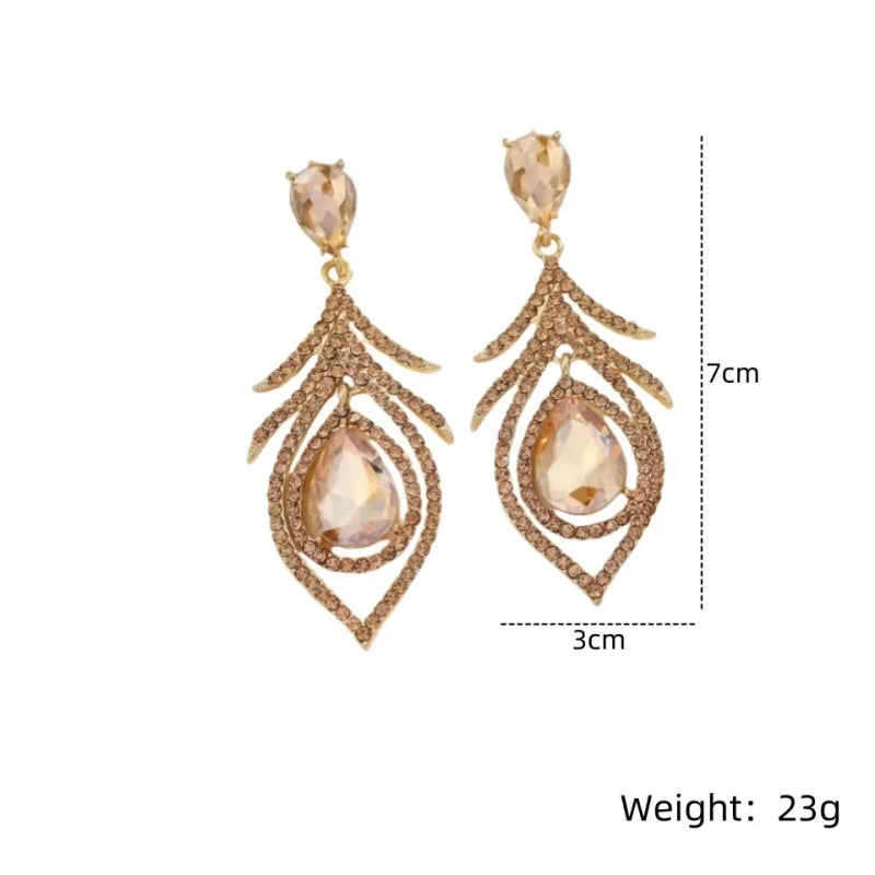 Women's Rhinestone Drop Earrings | 14K Gold Plated Alloy