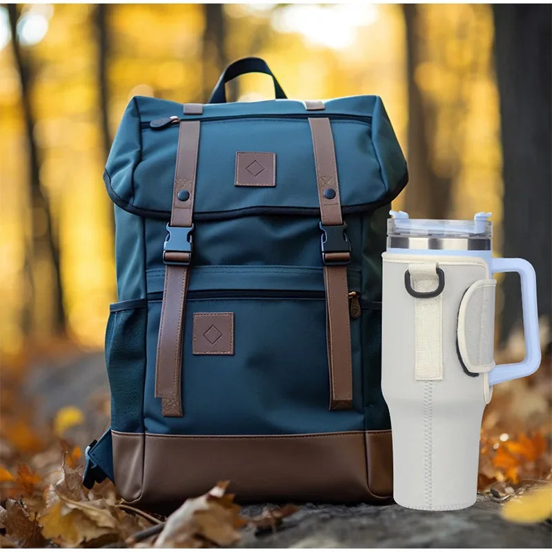40oz Tumbler Shoulder Strap Carrier Bag | Foldable Cup Sleeve Water Bottle Carrier Nixie