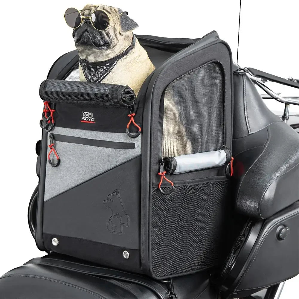 KEMITOUR Motorcycle Dog Cat Carrier Bag 20lbs Touring Backpack Motorcycle Pet Carrier Nixie Pet Bag
