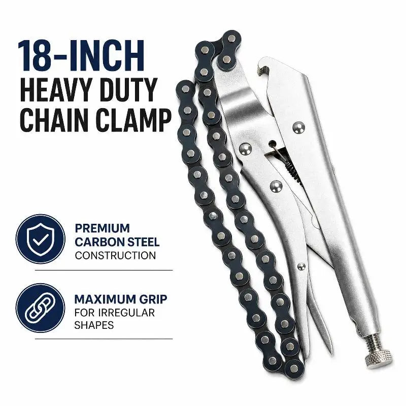 18" Heavy Duty Chain Locking Pliers – Carbon Steel Pipe Clamp