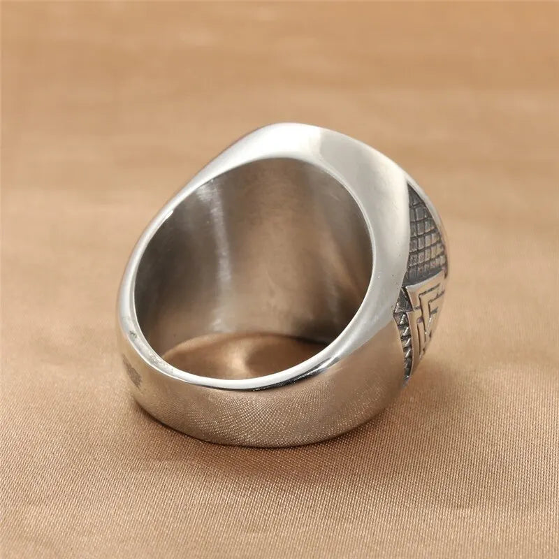 Vintage Zinc Alloy Ring – Snowflake, Rune & Compass Patterns Fashion Ring Nixie