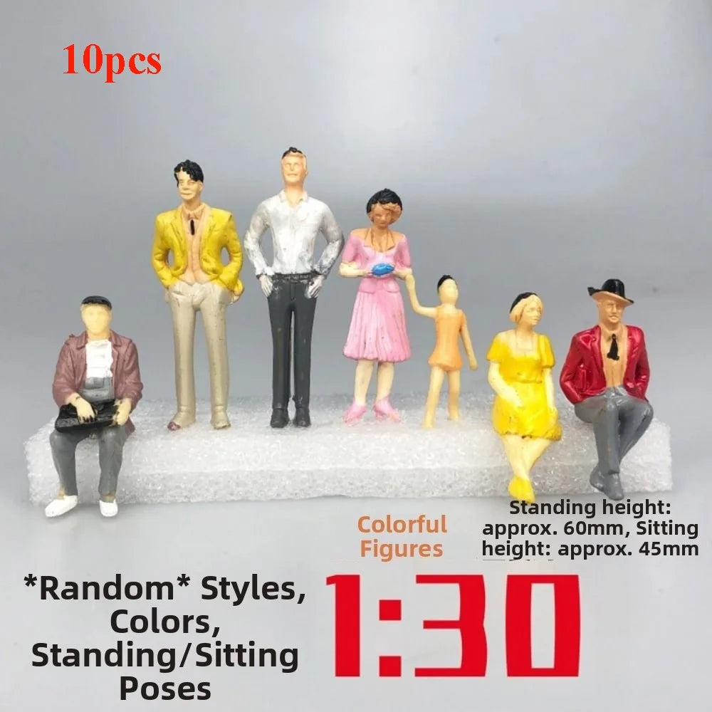Scale Model People Figures 10/50pcs | 1:25 to 1:300 Multicolor