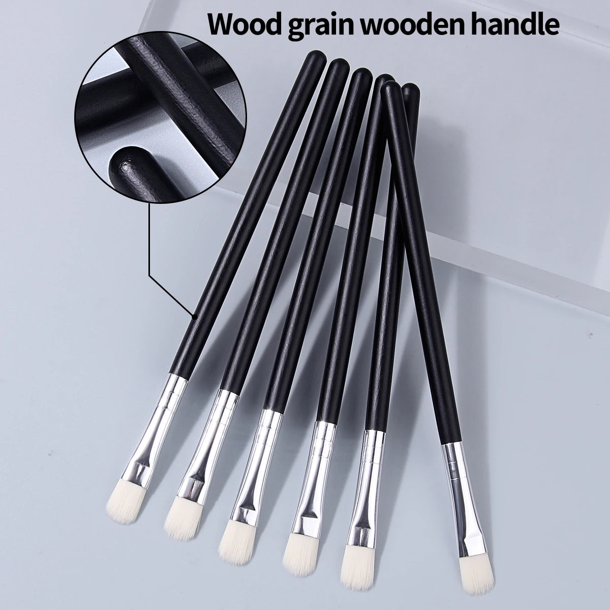 6-Piece Soft Eye Makeup Brush Set – Eyeshadow Blending Kit Eye Makeup Brushes Nixie black