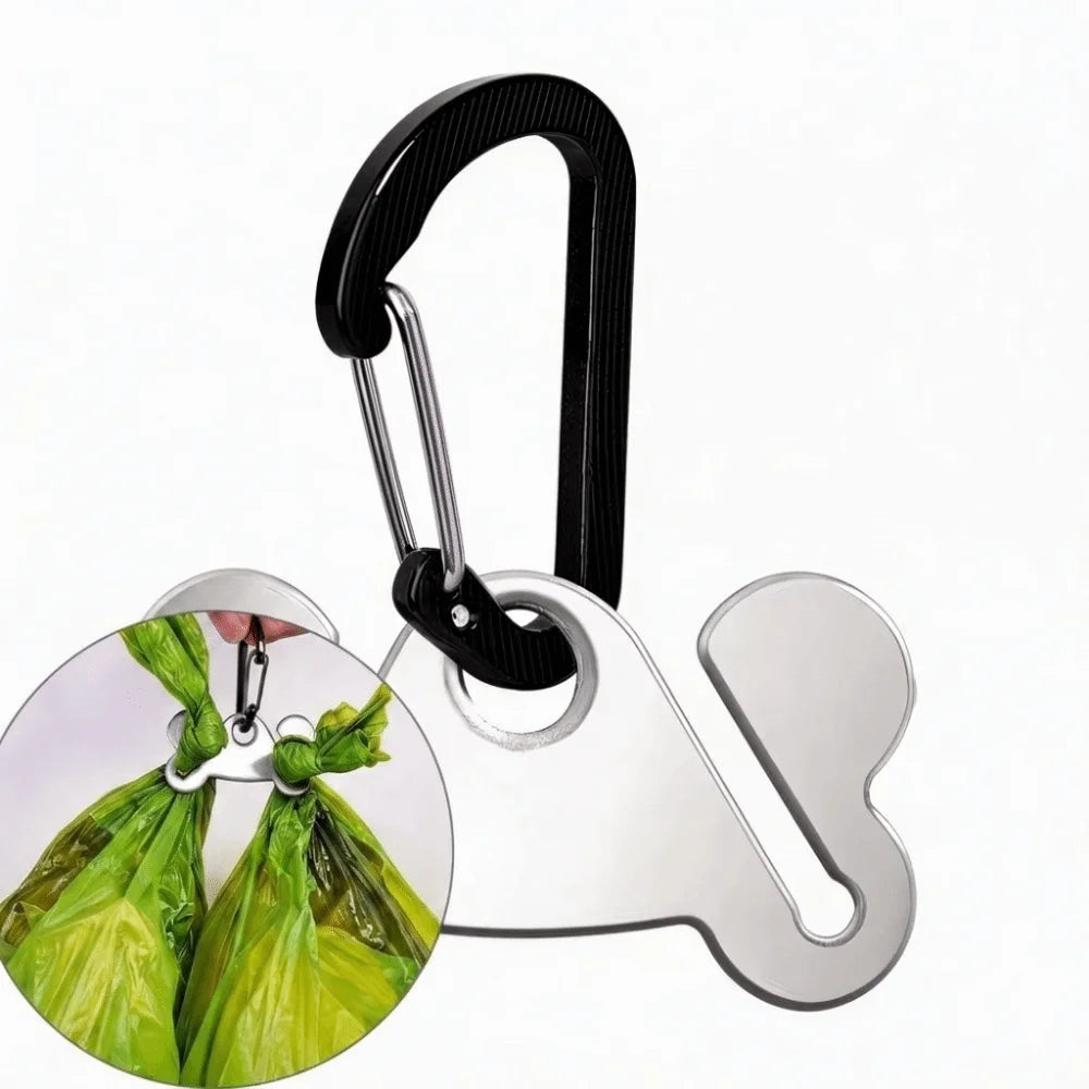 Stainless Steel Dog Poop Bag Holder with Clip | Hands-Free Dog Waste Bag Holder Nixie