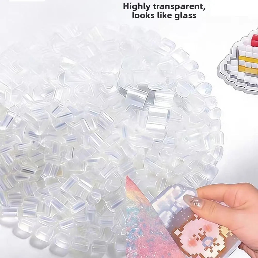 Transparent Perler Beads 2.6mm DIY Fuse Beads ~1000pc, 7 Colors DIY Craft Beads Nixie