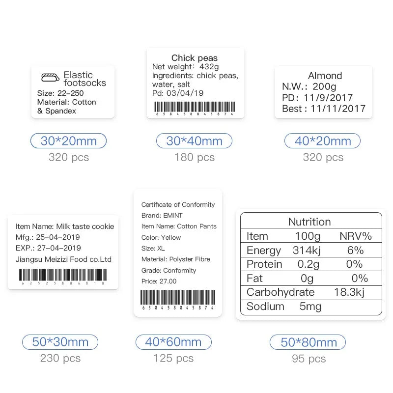 Niimbot Thermal Label Paper Roll – White, Color & Transparent