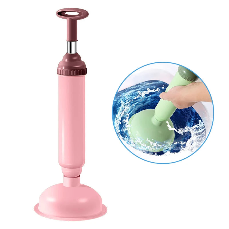 High-Pressure Toilet Plunger – Strong Suction Drain Unblocker Drain Plunger Nixie Pink