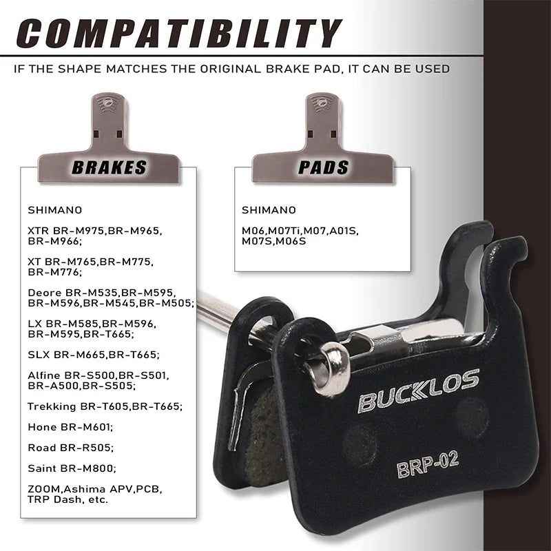BUCKLOS Disc Brake Pads for Shimano A01S M07 M535 MTB & Road Bike Disc Brake Pads Nixie