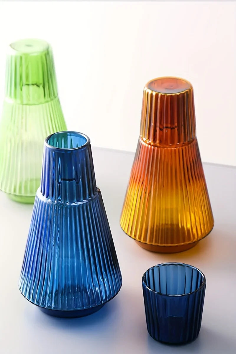 Handmade Colorful Heat-Resistant Glass Kettle & Cup Set Glass Kettle Set Nixie