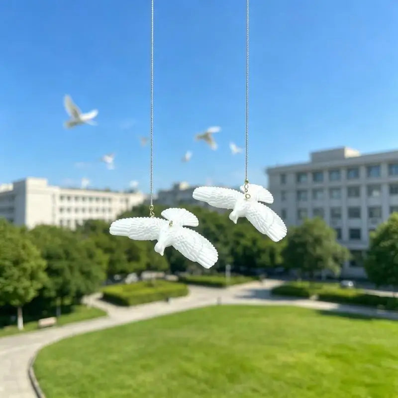 Lifelike Resin Hanging Dove Ornaments – 1 or 2 Pack Decor Hanging Bird Ornament Nixie