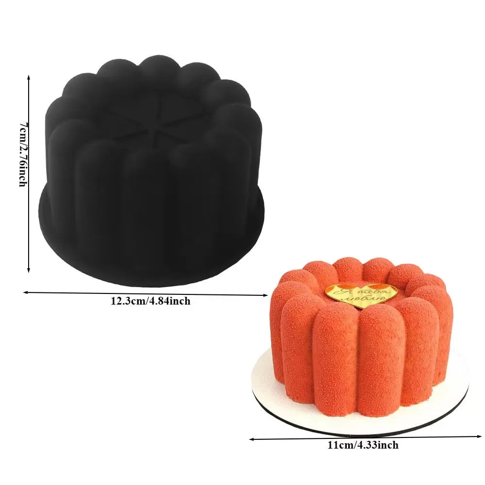 Silicone Wavy Lace & Heart Cake Mold – Reusable Dessert Mold Silicone Cake Mold Nixie Round