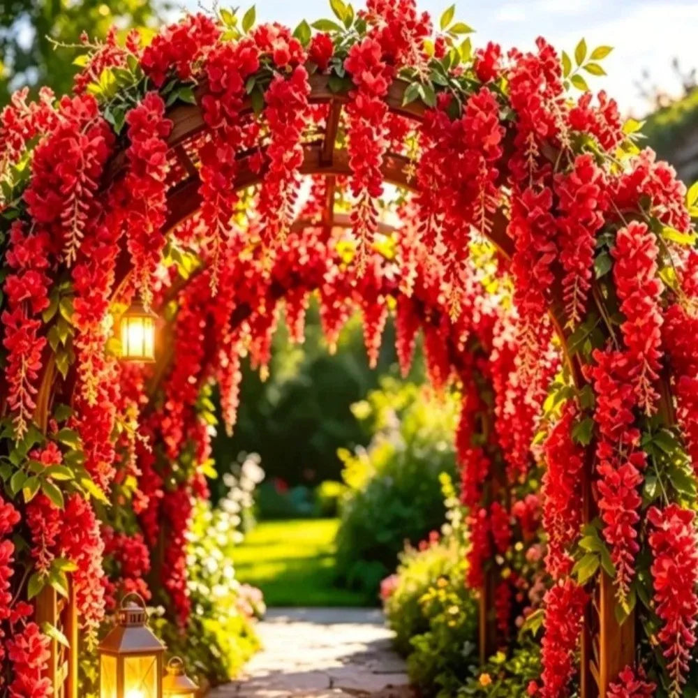 250cm Artificial White Rose Vine Garland – Wedding & Home Décor Artificial Flower Garland Nixie
