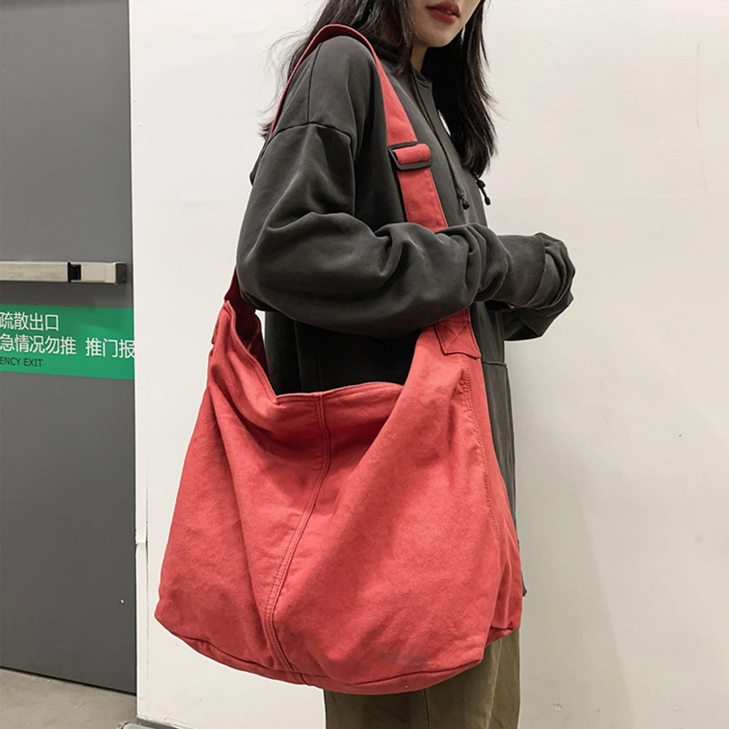 Large Canvas Crossbody Shoulder Bag & Tote – Unisex Hobo Bag Canvas Shoulder Bag Nixie