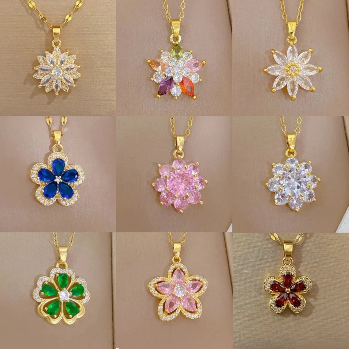 Women's Minimalist Flower Pendant Choker Necklace – Gold Pendant Choker Necklace Nixie