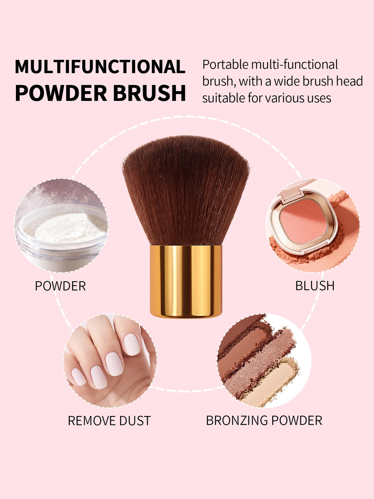 Nixie Large Head Powder Makeup Brush – Blush & Bronzer Powder Makeup Brush Nixie