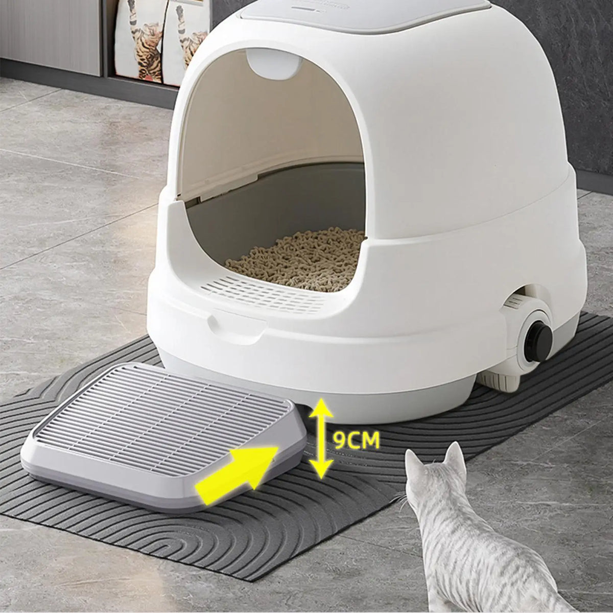 Cat Litter Catcher Mat Double Layer Trap Ramp with Filter